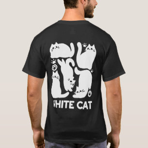 White Kitten Silhouetten - Niedliches Feline Desig T-Shirt