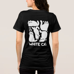 White Kitten Silhouetten - Niedliches Feline Desig Tri-Blend Shirt