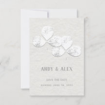 White Kleeblatt Wedding Save the Date Card