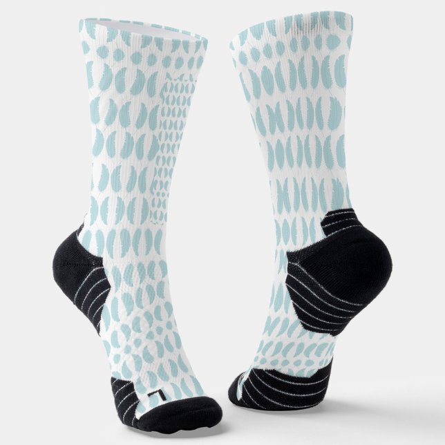 White knee-high socks with blue oval patterns socken (Von Creator hochgeladen)