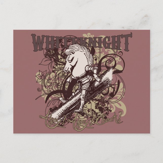 White Knight Carnivale Style Postkarte (Vorderseite)