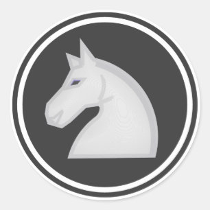 White Knight Schach Piece Runder Aufkleber