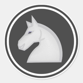 White Knight Schach Piece Runder Aufkleber