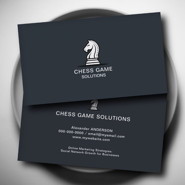 White Knight Schach Piece Visitenkarte (White Knight Chess Piece Business Card)