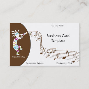White Kokopelli Logo Business Card Visitenkarte