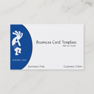 White Kokopelli Logo Business Card Visitenkarte