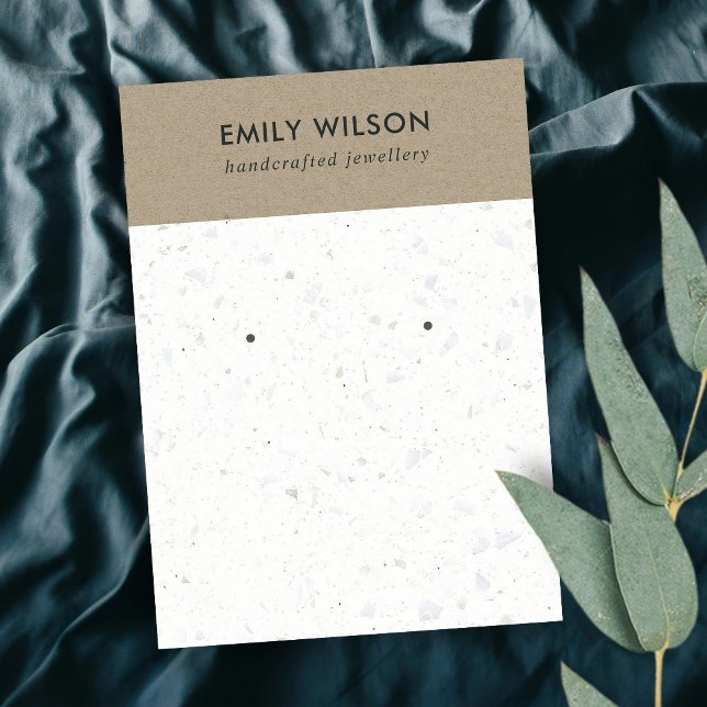 WHITE KRAFT TERRAZZO STUD EARRING DISPLAKARTE VISITENKARTE (Von Creator hochgeladen)