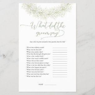 White Kranz, was der Gräuel gesagt hat, Game Flyer