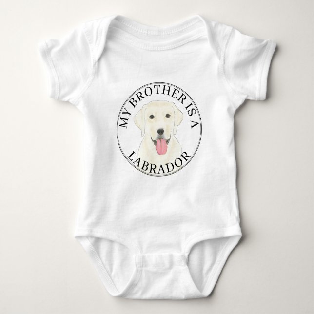 White Labrador Dog Baby Strampler (Vorderseite)