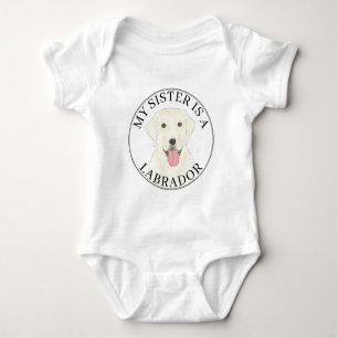 White Labrador Dog Big Sister Baby Strampler
