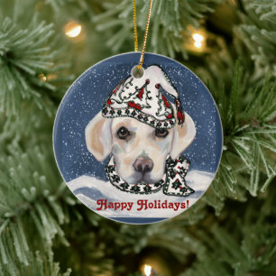 WHITE+LABRADOR+RETRIEVER KERAMIK ORNAMENT