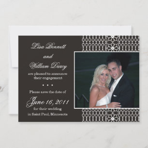 White Lace auf Black - Save the Date lädt ein Einladung