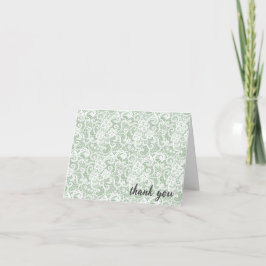 White Lace auf Sage Green Vielen Dank Dankeskarte