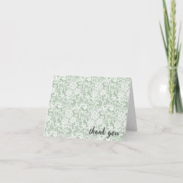 White Lace auf Sage Green Vielen Dank Dankeskarte