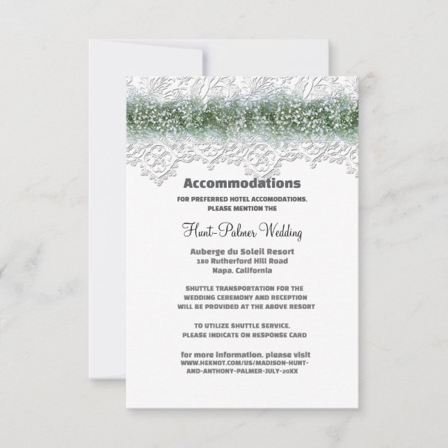 White Lace & Babies Atem Hochzeitsunterkünfte (Vorderseite)