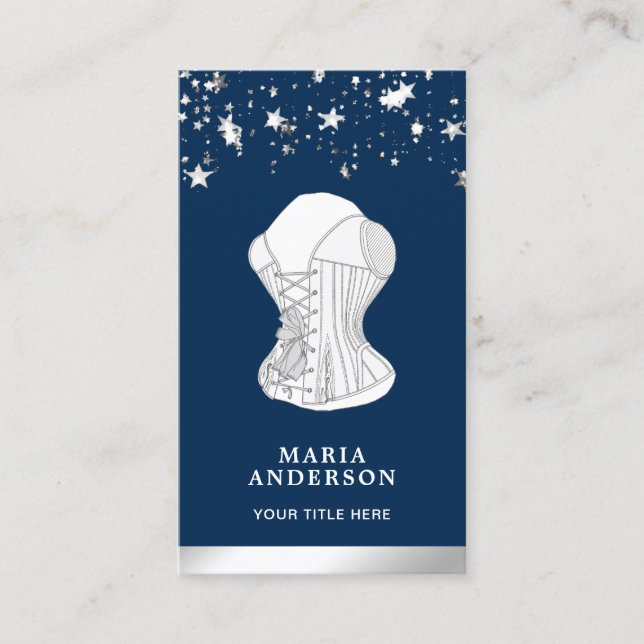White Lace Bridal Corset Lingerie Boutique Visitenkarte (Vorderseite)