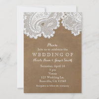White Lace & Brown Wildleder Rustikale Chic Weddin