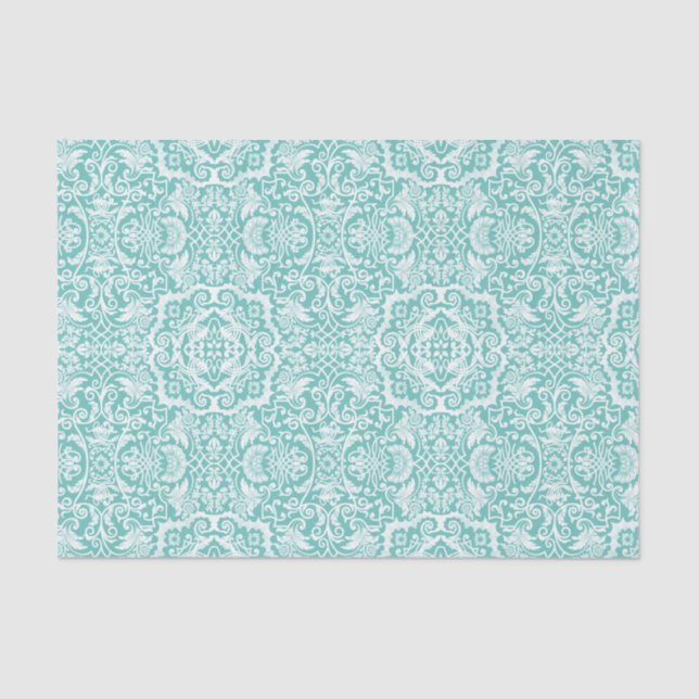 White Lace Damask Brocade Geschenk oder Decoupage Seidenpapier (Vorderseite)