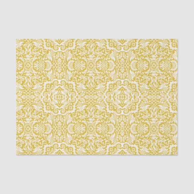 White Lace Damask Brocade Geschenk oder Dekoupage  Seidenpapier (Vorderseite)