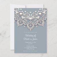 White Lace Herz Romantischer Charm Elegante Hochze
