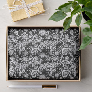 White Lace on Black Seidenpapier