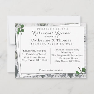 White Lace & Rose Blätter Probe Dinner