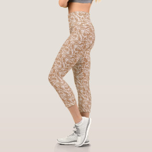White Lace Stilvolle Capri Leggings