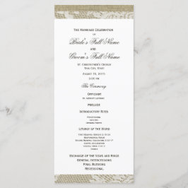 White Lace und Burlap Wedding Programm