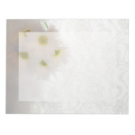 White Lace und Daisies Wedding Notizblock