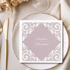 White Lace Wedding Serviette