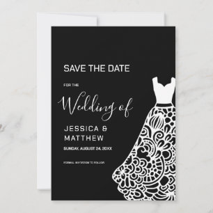 White Lace Wedress Save The Date