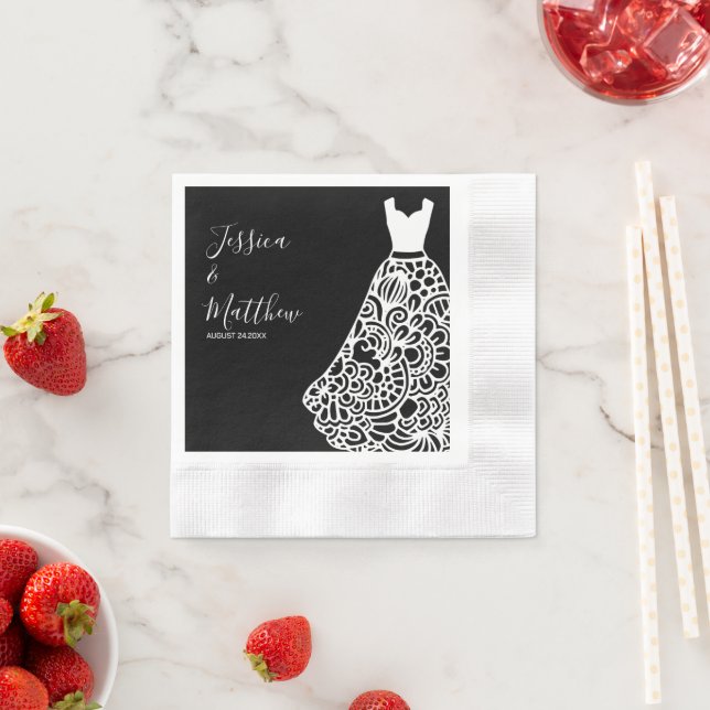 White Lace Wedress Serviette (Beispiel)