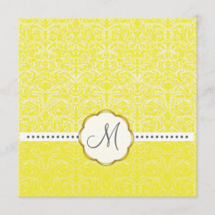 White Lace+ Yellow Accent Wedding Einladungen