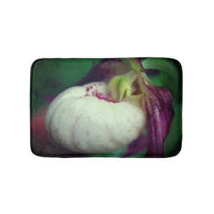 White Lady Slipper Orchid Blume Nah Badematte
