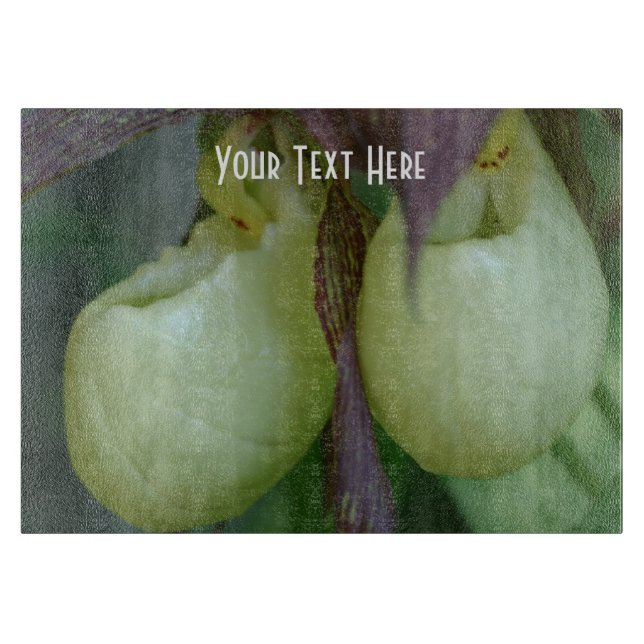 White Lady Slipper Orchid Blume Nature Schneidebrett (Vorderseite)