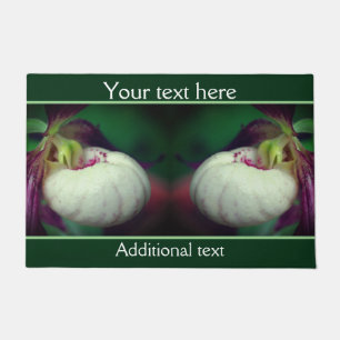 White Lady Slipper Orchid Blume Personalisiert Fußmatte