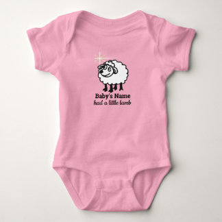 White Lamb-Baby's Name-hatte ein kleines Lamm Baby Strampler