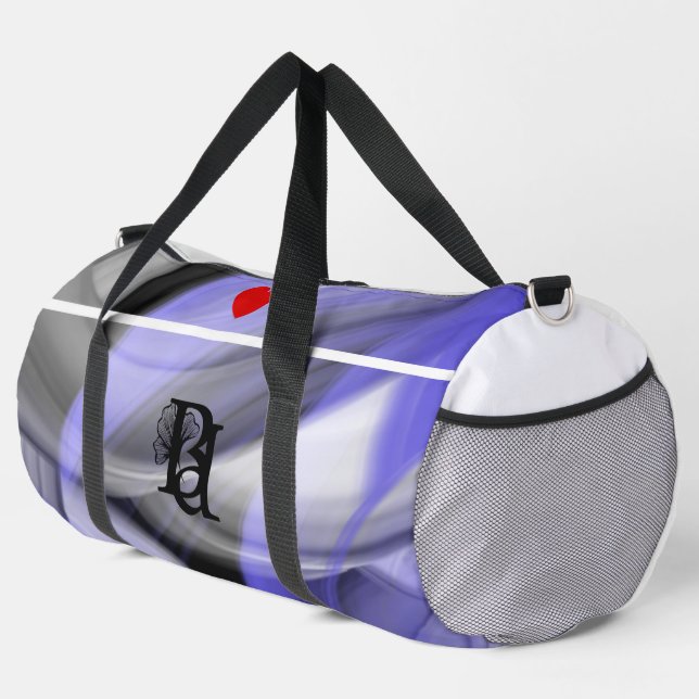 White Large Gym Bag Trend Abstrakt Lavendel Violet Duffle Bag (Rechte Ecke)