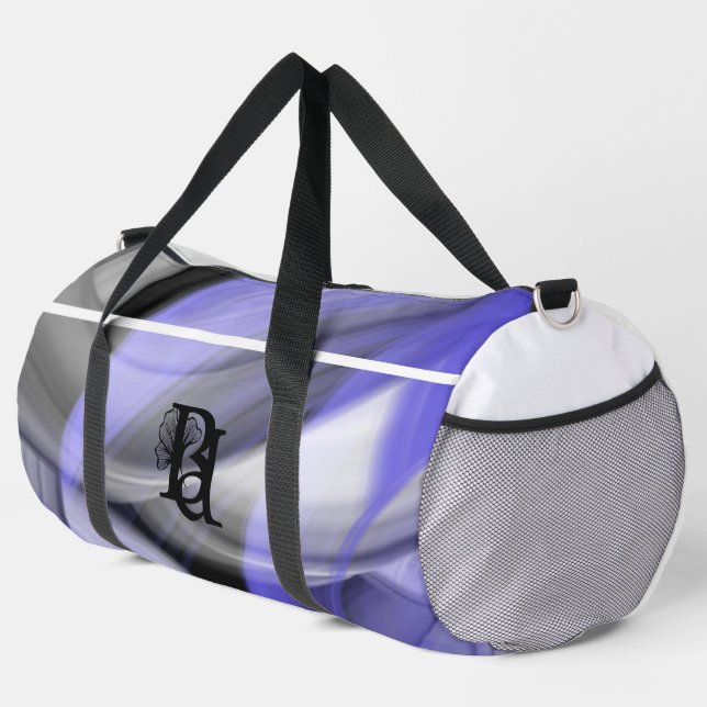 White Large Gym Bag Trend Abstrakt Lavendel Violet Duffle Bag (Rechte Ecke)