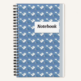 White Leaf Spiral Notebook Moderne Kunst Notizbuch