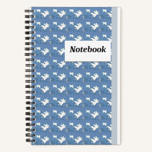 White Leaf Spiral Notebook Moderne Kunst Notizbuch