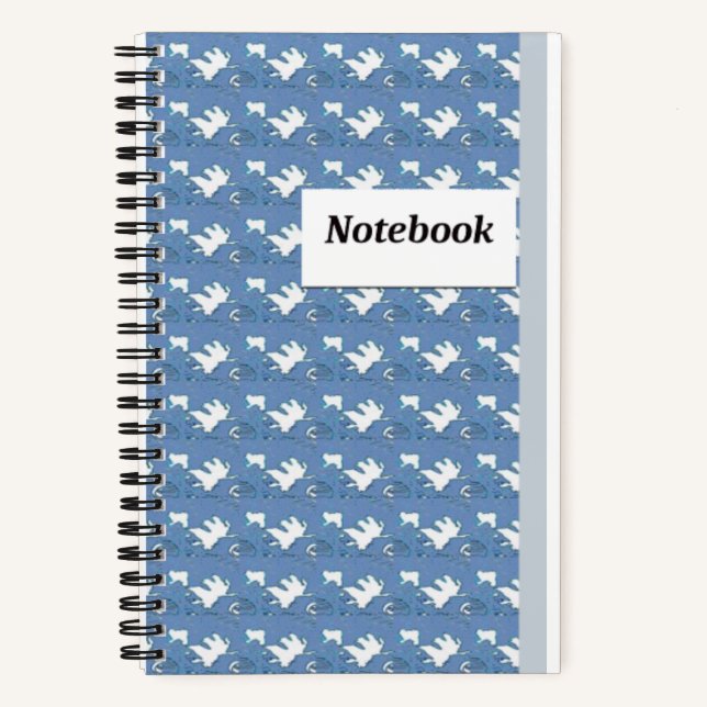 White Leaf Spiral Notebook Moderne Kunst Notizbuch (Vorderseite)