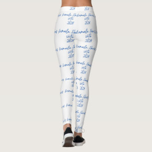 White Leggings Kamala Harris Blue Schriftart