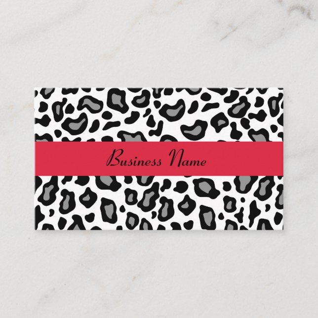 White Leopard Business Card Visitenkarte (Vorderseite)