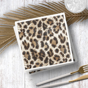 White Leopard Print Safari Party Lieferant ID1157 Serviette