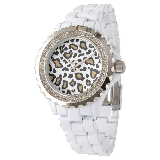 White Leopard Watch Armbanduhr (Schrägansicht)