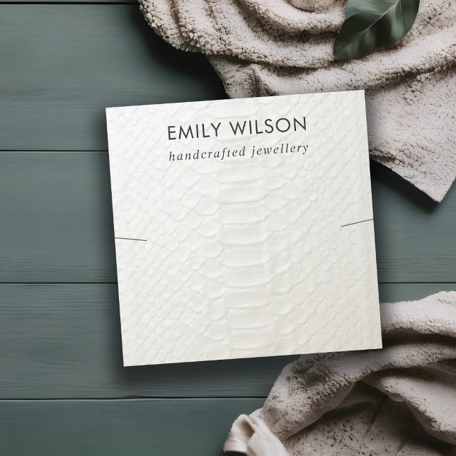 WHITE LETHER TEXTURE NECKLACE BRACELET DISPLAY QUADRATISCHE VISITENKARTE (Von Creator hochgeladen)