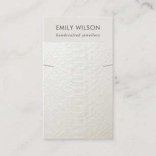 WHITE LETHER TEXTURE NECKLACE BRACELET DISPLAY VISITENKARTE