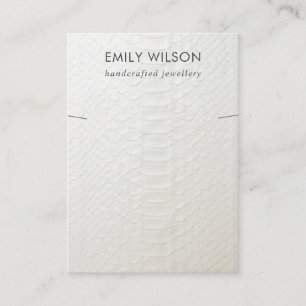 WHITE LETHER TEXTURE NECKLACE BRACELET DISPLAY VISITENKARTE