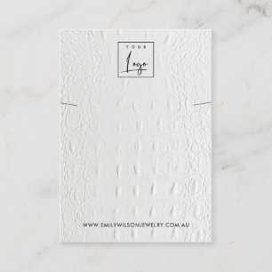 WHITE LETHER TEXTURE NECKLACE BRACELET DISPLAY VISITENKARTE